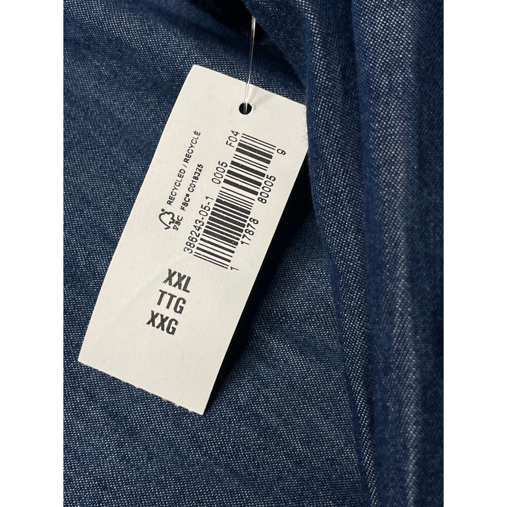 Old Navy Shirt MENS XXL Blue Denim Button Down Heavyweight Workwear 386243-05-1 - Picture 5 of 12